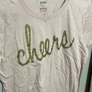Soffe size large cheers gold sequin on pink sequin shirt nwot